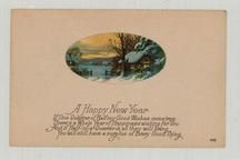 A Happy New Year Card, Perkins Collection 1850 to 1900 Advertising Cards